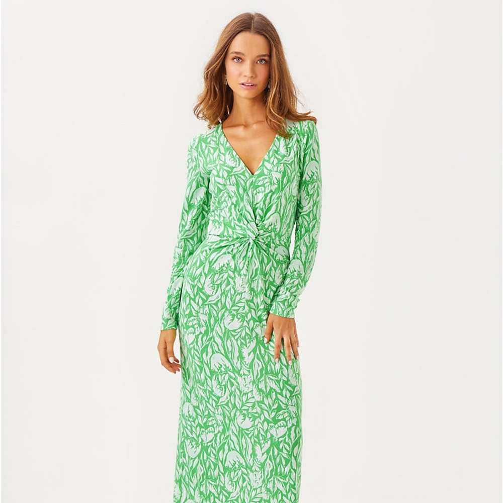 Lilly Pulitzer Vibrant Green Long Sleeve Dress